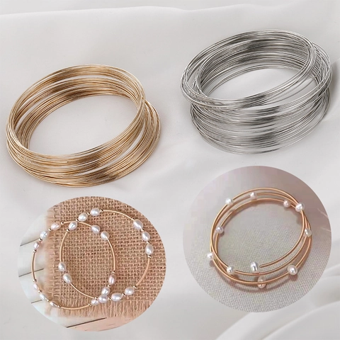 Stainless Steel Memory Wire Bracelet Coils Gold Silver Color Plated DIY Jewelry Making Component Finding For Bracelets