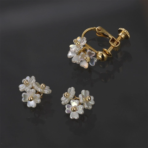 DIY Shell Texture Flower Charms Resin Beads For Jewelry Making Earring Pendants Handcrafted Floral Material White Gold Tone