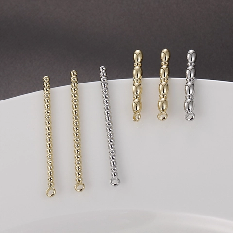 Perni per Orecchini Lunghi in Rame Placcato Oro 14K Con Perno in Argento Sterling 925 Forma a Grana di Riso Accessori DIY