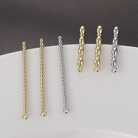 Perni per Orecchini Lunghi in Rame Placcato Oro 14K Con Perno in Argento Sterling 925 Forma a Grana di Riso Accessori DIY