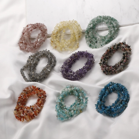 3-5mm Irregular Natural Stone Chip Beads For DIY Jewelry Making 86cm Strand Healing Crystal Polished Mineral Gemstone Chips