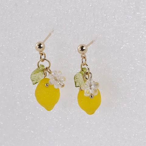 3D Transparent Acrylic Resin Lemon Fruit Charms With Side Hole For DIY Jewelry Making Earrings Necklace Bracelet Pendant Accessories