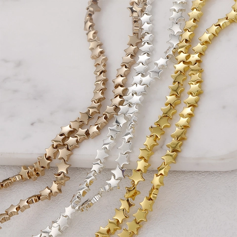 Cuentas de Estrella de Hematita Material para Creación de Joyas DIY para Collar Pulsera Pendientes Cuentas Espaciadoras de Pentagrama