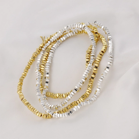Oktogonal Geschnittene Hämatit Lose Perlen Für DIY Schmuckherstellung Gold Silber Galvanisierte Steinperlen Für Armbänder