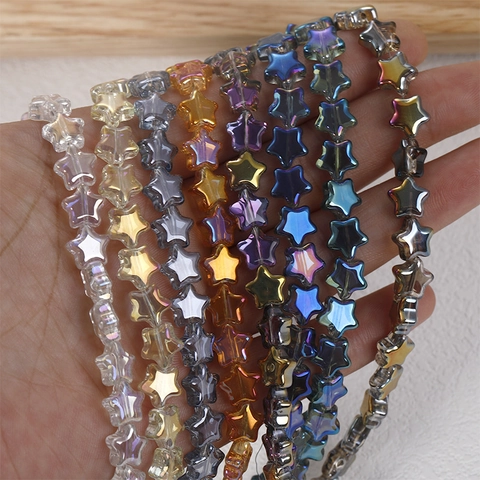 Glass Pentagram Star Beads Iridescent Crystal Beads For DIY Jewelry Making Earrings Necklace Bracelet Decoration Materials