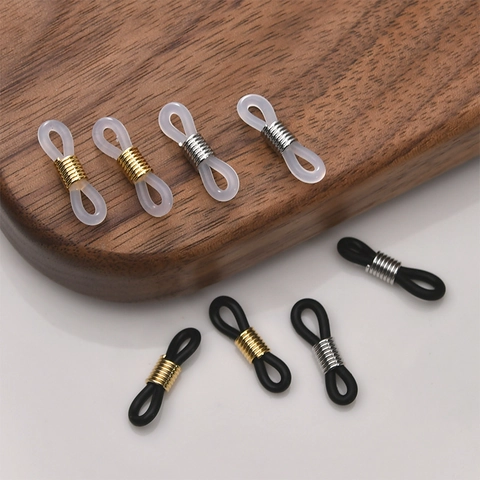 DIY Σύνδεσμοι Αλυσίδας Γυαλιών Θηλιές Σιλικόνης Με Χάλκινη Πόρπη Ελατηρίου Επιχρυσωμένη 18K Αντιολισθητικά Άκρα Γυαλιών