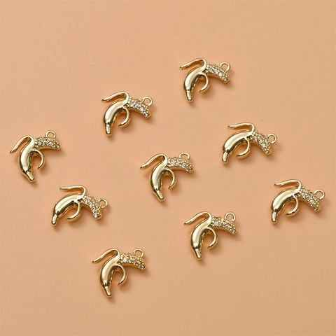 Ciondoli di Frutta in Rame per Creazione Gioielli DIY Donna Placcati Oro 14K Charms Zirconia per Collane Orecchini