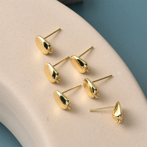 Unregelmäßige Kaffeebohnen Ohrstecker Mit Aufhängeschlaufe DIY Schmuckherstellung Zubehör Kupfer Galvanisiert Silber Ohrringpfosten Damen Handgefertigtes Material