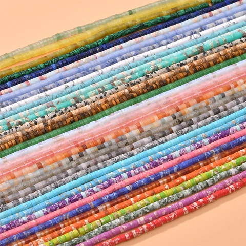 Pietra Naturale Sintetica Heishi Perle Tubo Tondo Distanziatori per Creazione Gioielli DIY Bracciale Collana Accessori Stile Vintage Artigianato Fatto a Mano