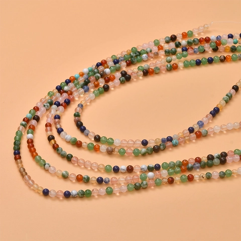 Mixed Natural Stone Loose Beads Round Abacus Spacer Beads DIY Jewelry Making Material For Bracelet Necklace Earring Strand