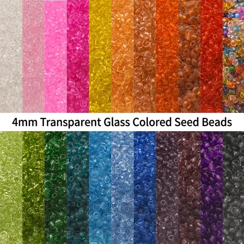 DIY Glass Seed Beads Transparent Glossy Seed Beads For Jewelry Making Necklace Bracelet Earring Craft Handwork Beads