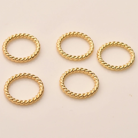 Irregulärer Geometrischer Legierung Hohl Twist Ring Oval Anhänger DIY Schmuckherstellung Gold Vergoldet Abstrakt Metall Charms