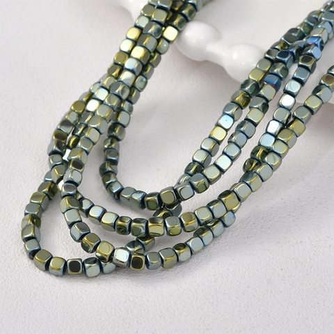 Vergulde Hematiet Kubus Kralen Voor DIY Sieraden Maken Metalen Losse Steenkralen Voor Armband Ketting Accessoires