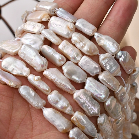 Natural Freshwater Baroque Pearl Loose Beads Irregular Rectangular High Luster Pearl For DIY Jewelry Necklace Bracelet Making
