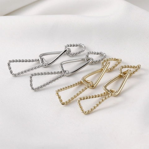 14K Gold Plated Copper Twisted Rectangular Chain Links For DIY Earrings Necklace Bracelet Jewelry Making Accessories Material