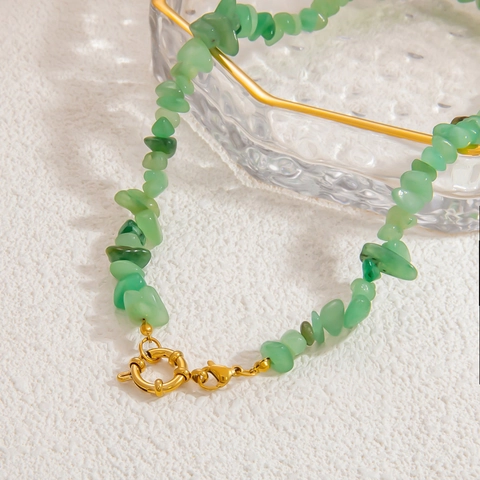 Artificial Baroque Pearl Natural Stone Necklace Stainless Steel 18K Gold Plated Beaded Choker Waterproof Hypoallergenic Jewelry For Women