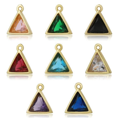 Ciondoli Geometrici in Rame con Strass Triangolo Ovale Goccia d'Acqua Ciondoli in Cristallo Colorati per Fai da Te Gioielli Donna
