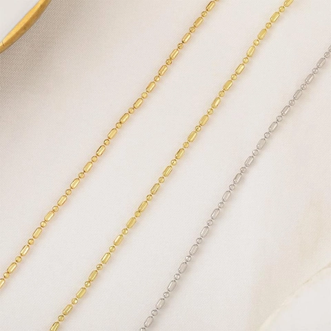 Adjustable 18K 24K Gold Plated Copper Bamboo Link Chain Bracelet With Lobster Clasp Fashion Jewelry For Women Men Gift