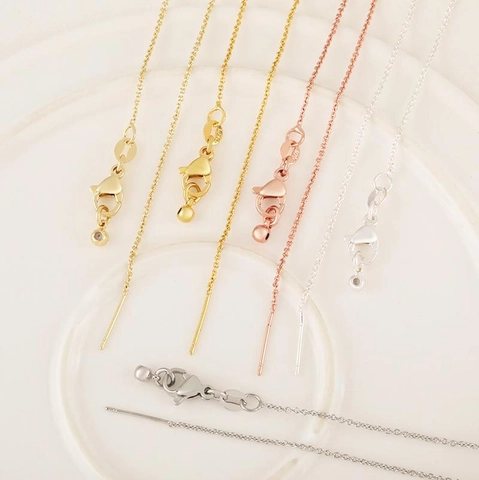 Adjustable Copper Gold Plated O Chain For DIY Jewelry Making Needle Pin End Necklace Link Accessory Fashion Unisex Chain