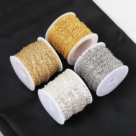 Catena a Maglie a O in Rame Galvanizzato a Conservazione del Colore Gioielli Fai-da-te per Collane Braccialetti Donna