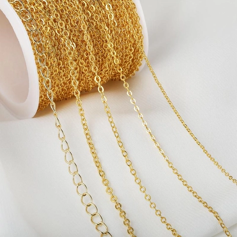 Catena a Maglie a O in Rame Galvanizzato a Conservazione del Colore Gioielli Fai-da-te per Collane Braccialetti Donna