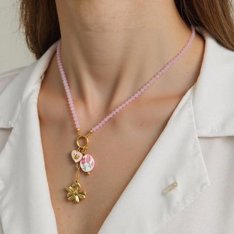 Roestvrij Stalen Kralenketting Emaille Bloem Zon Hart Vis Hangers Zomer Vakantie Mode Choker Sieraden Voor Dames