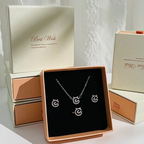 Exquisite Drawer Jewelry Gift Box Elegant Cardboard Best Wish Box For Necklace Ring Bracelet Wedding Party Packaging Holder