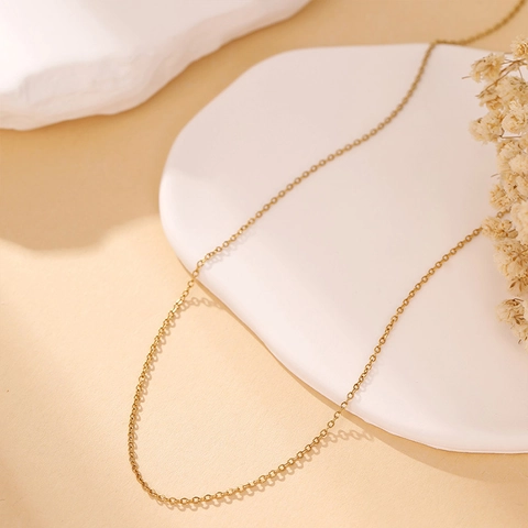 Stainless Steel 18K Gold Plated Chain Necklace For Women DIY Jewelry Making O-Chain Bead Chain Paperclip Chain