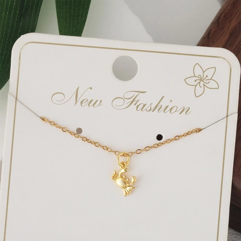 Collar con Colgante de Concha de Cobre Chapado en Oro Serie Océano para Mujer Cadena de Acero Inoxidable Joyería de Playa con Diseño de Estrella de Mar Caballito de Mar Cola de Ballena Tortuga