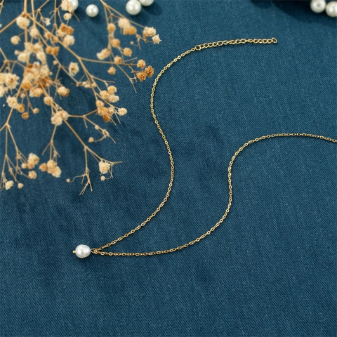 Elegante Edelstahl Süßwasserperle Halskette Für Damen Vergoldet Unregelmäßige Perle Anhänger Mode Schmuck Geschenk