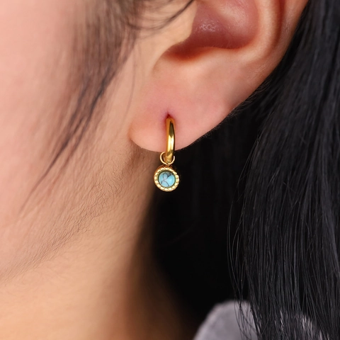 Retro Stainless Steel Hoop Earrings With Natural Shell Butterfly Star Pear Cut Zirconia Dangle Earrings For Women Fashion Jewelry