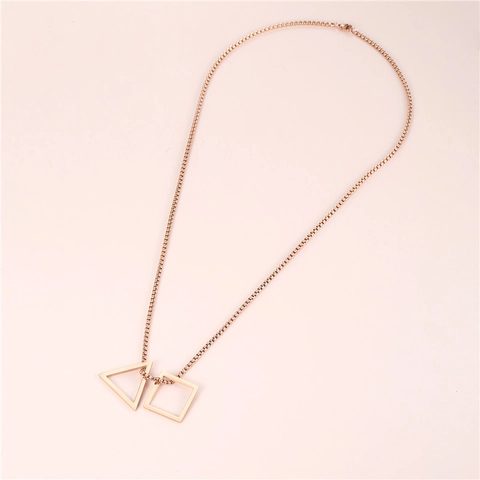 Minimalistische 316 Edelstahl Halskette Mit Ineinandergreifendem Dreieck Quadrat Anhänger Für Herren Damen Hip Hop Stil Boxkette Schmuck