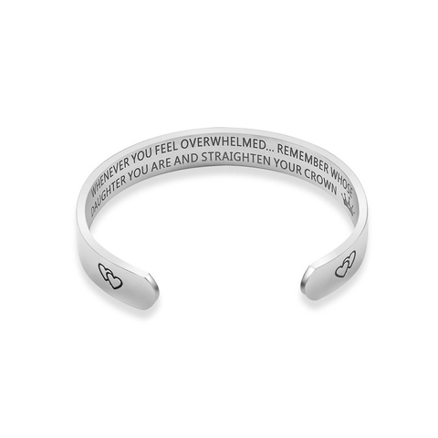 Engraved Stainless Steel Cuff Bracelet Inspirational Message Mother Daughter Sister Niece Granddaughter Rose Gold Bangle Gift