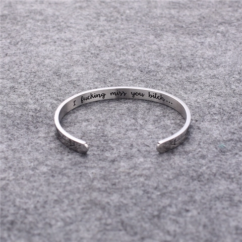 Personalized Stainless Steel Cuff Bracelet With Engraved Message And Arrow Pattern Minimalist Open Bangle For Women Men Jewelry Gift