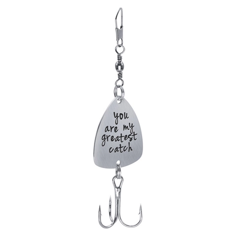 Regalo Festa Del Papà Portachiavi Esca Da Pesca In Acciaio Inox Inciso You Are My Greatest Catch Plettro Chitarra Per Papà