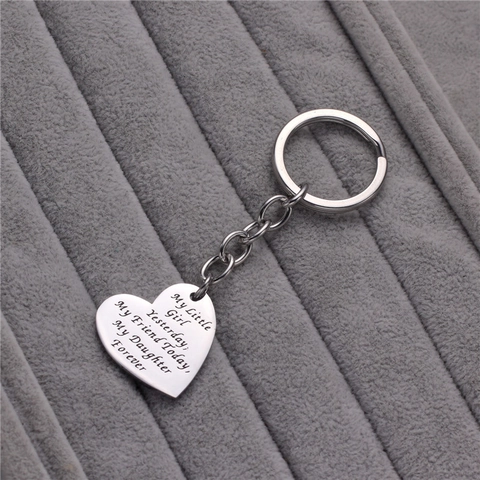 Edelstahl Herz Schlüsselanhänger Mit Gravur My Little Girl Yesterday My Friend Today My Daughter Forever Geschenk Für Tochter Schmuck