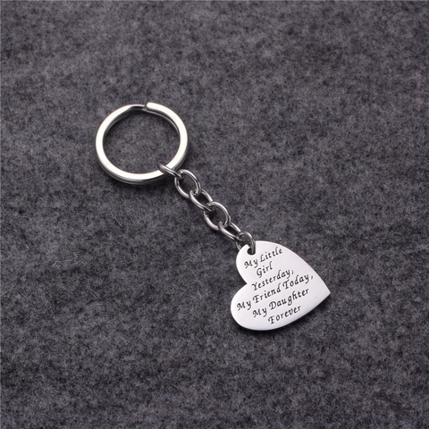 Edelstahl Herz Schlüsselanhänger Mit Gravur My Little Girl Yesterday My Friend Today My Daughter Forever Geschenk Für Tochter Schmuck