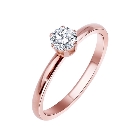 Minimalistische 316L Roestvrijstalen Zespootzetting Solitair Ring Voor Vrouwen Roségoud Zilver Strass Mode Bruiloft Sieraden