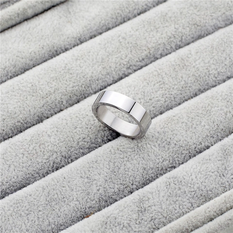 Minimalistischer 316L Edelstahl Bandring Für Herren Damen Silberfarben Poliert Breite Oberfläche Geometrischer Schlichter Ring Alltäglicher Schmuck