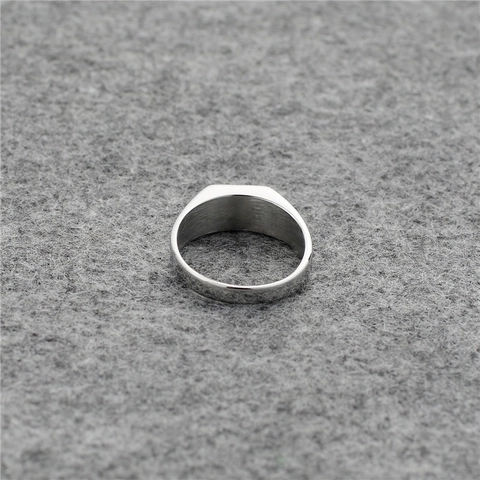 Minimalistischer Edelstahl Siegelring Für Herren Silber Hochglanzpoliert Geometrisches Rechteck Schlichter Ring Mode Schmuck
