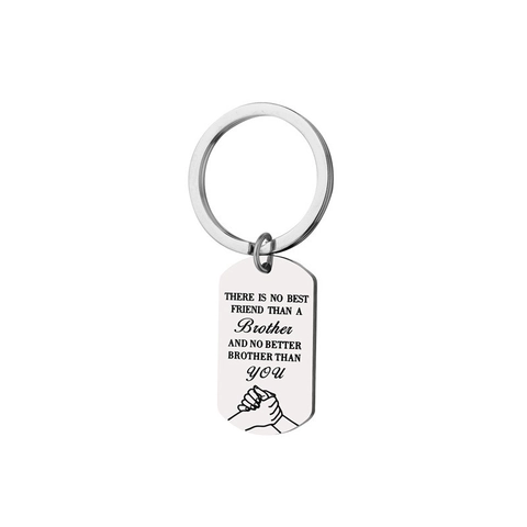 Edelstahl Brother Dog Tag Schlüsselanhänger Mit Handschlag Muster Gravierte Best Friend Geschenk Silber Metall Schlüsselring