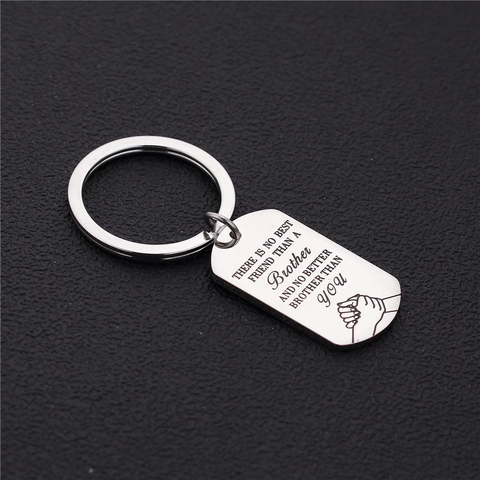 Edelstahl Brother Dog Tag Schlüsselanhänger Mit Handschlag Muster Gravierte Best Friend Geschenk Silber Metall Schlüsselring