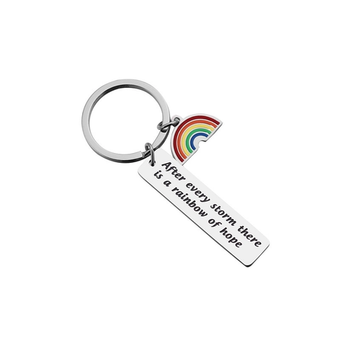 Inspirierender Regenbogen Edelstahl Schlüsselanhänger Mit Gravur After Every Storm There Is A Rainbow Of Hope Schlüsselanhänger Schmuck
