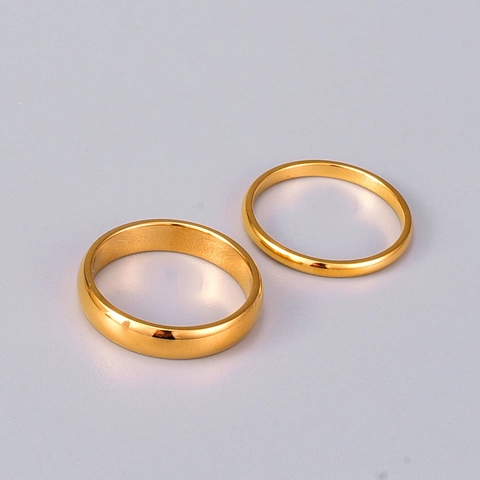 316L Titanstahl Minimalistischer Ring Damen 18K Vergoldet Wasserdicht Hochglanzpoliert Französischer Stil Schmuck