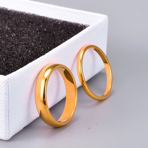 316L Titanstahl Minimalistischer Ring Damen 18K Vergoldet Wasserdicht Hochglanzpoliert Französischer Stil Schmuck