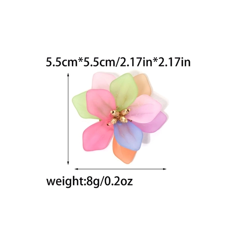 Unique Stainless Steel Acrylic Flower Pendant For DIY Jewelry Making Accessories Fashion Enamel Artificial Pearl Floral Charms
