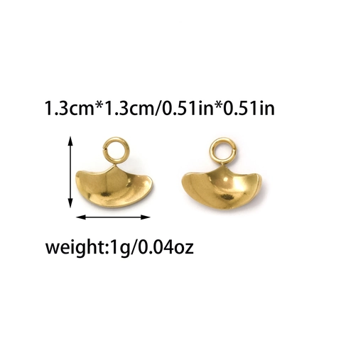 Minimalist Stainless Steel 18K Gold Plated Geometric Pendants For DIY Jewelry Making Artificial Pearl Ginkgo Leaf Charms