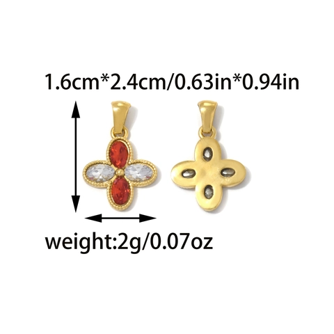 Edelstahl Vintage Kreuz Wassertropfen Blume Anhänger Strass Künstliche Perle DIY Schmuckzubehör Gold Farbe Anhänger Für Damen