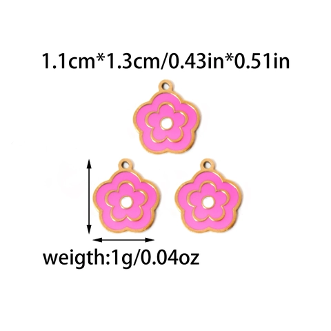 Stainless Steel DIY Jewelry Charms Pendants Enamel Flower Lucky Bag Ceramic Beads For Bracelet Necklace Making Women Christmas Jewelry Accessory
