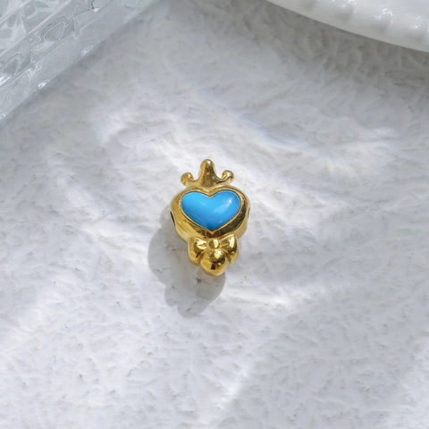 Vintage Stainless Steel Jewelry Charms French Simple Enamel Cross Heart Crown Bunny Lucky Cat Pendants For DIY Jewelry Making